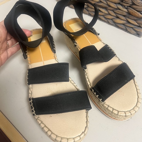 Dolce Vita Lury Black Strappy Platform Espadrille Sandals Size 10 - Picture 3 of 8